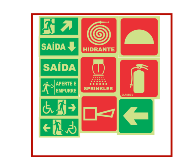Placas de sinalização de emergência